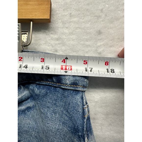 Old Navy Sz 14 Extra High Rise Sky‎ Hi Straight Light Wash Jeans Raw Edge - Picture 5 of 13